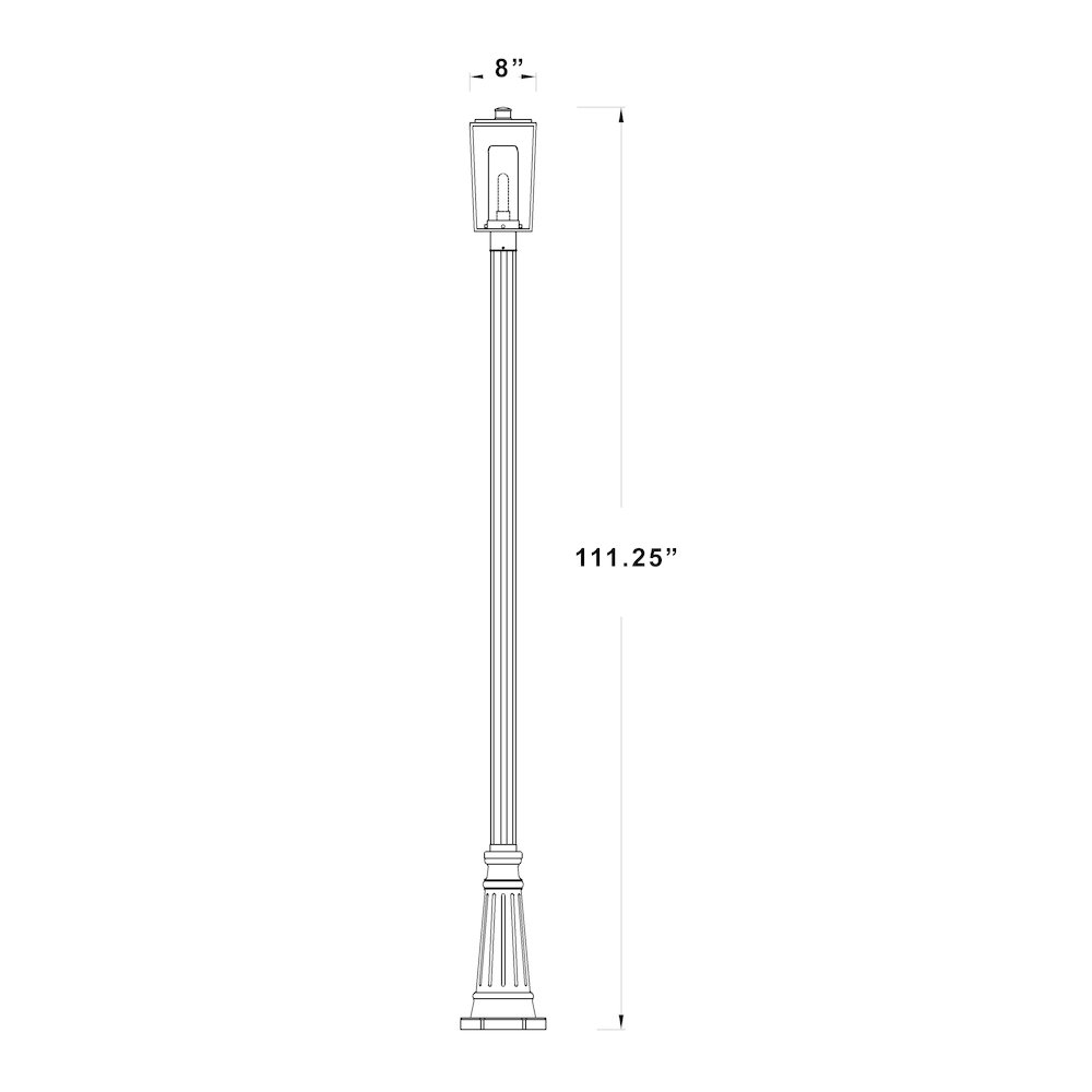 Z-Lite 1 Light Outdoor Post Mounted Fixture. Picture 8