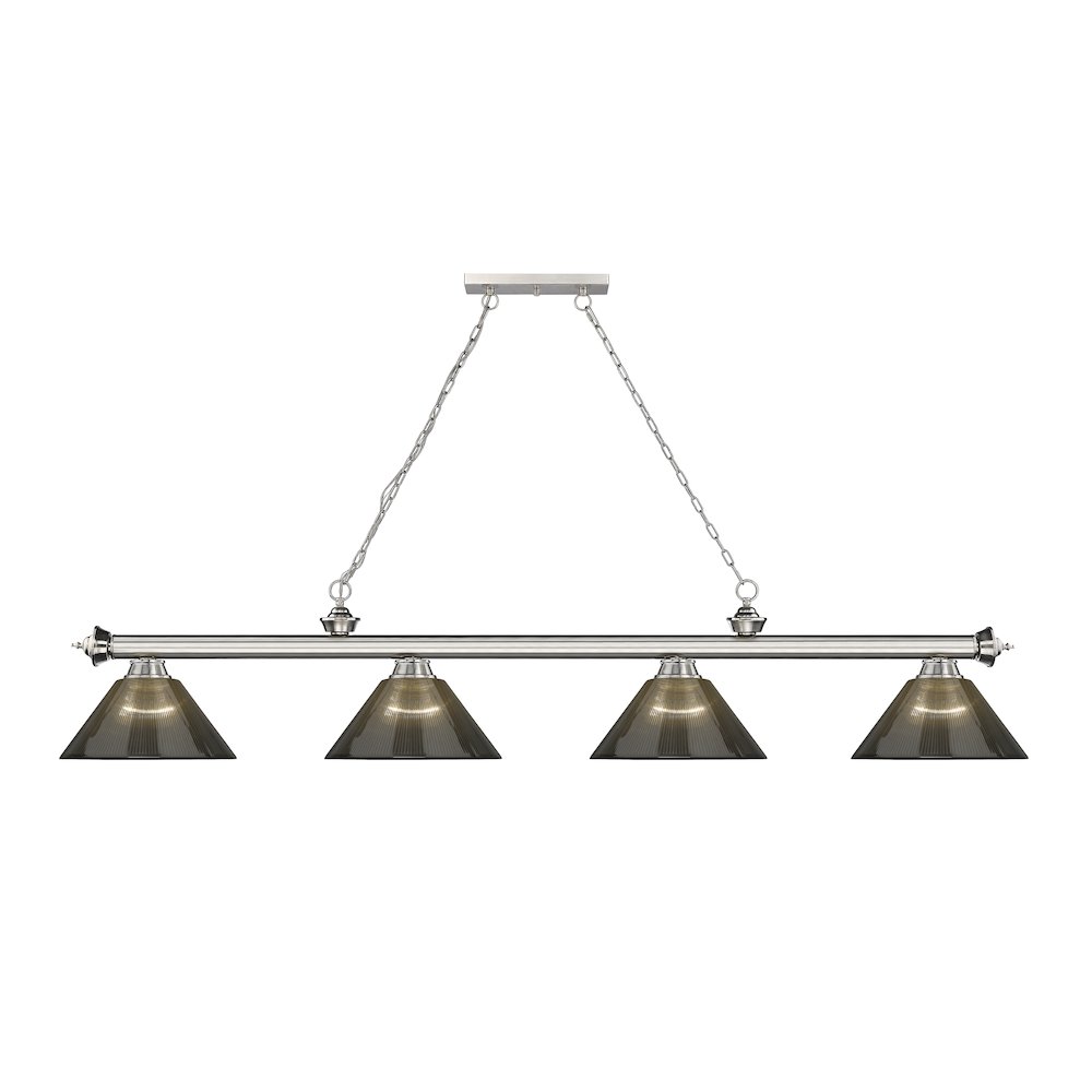 Z-Lite Cordon 4 Light Billiard, Steel Frame, Smoke Shade Color. Picture 2