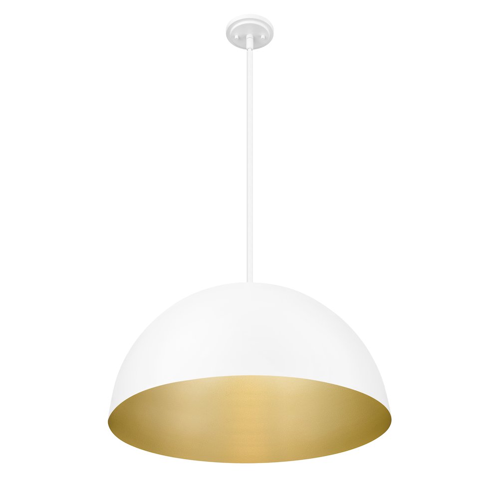 Z-Lite 3 Light Pendant, Matte White. Picture 2