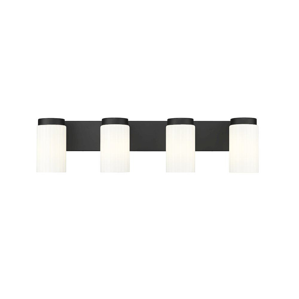 Z-Lite Burk 4 Light Vanity, Matte Black. Picture 3