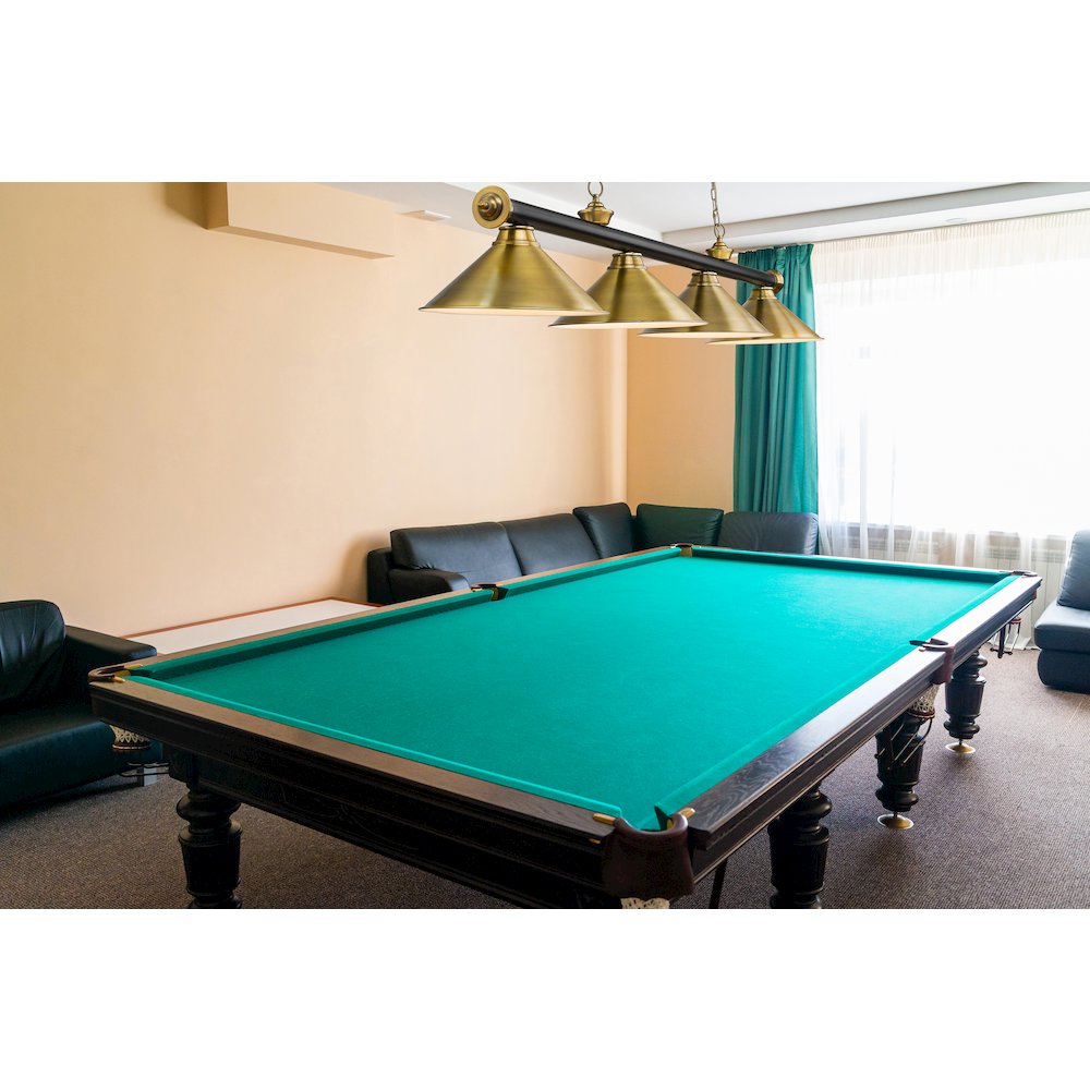 Z-Lite Cordon 4 Light Billiard, Steel Frame, Rubbed Brass Shade Color. Picture 6