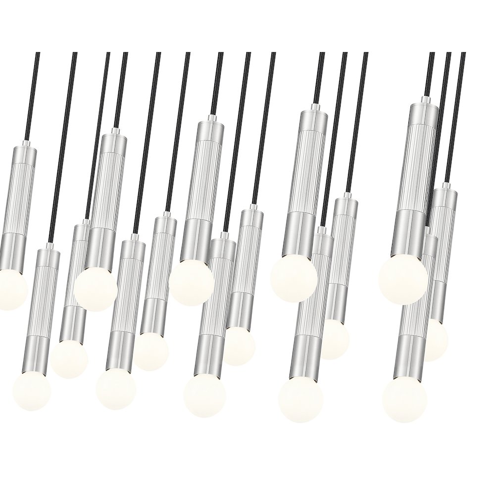 Z-Lite Stari 17 Light Linear Chandelier in Brushed Nickel color, Steel frame. Picture 4