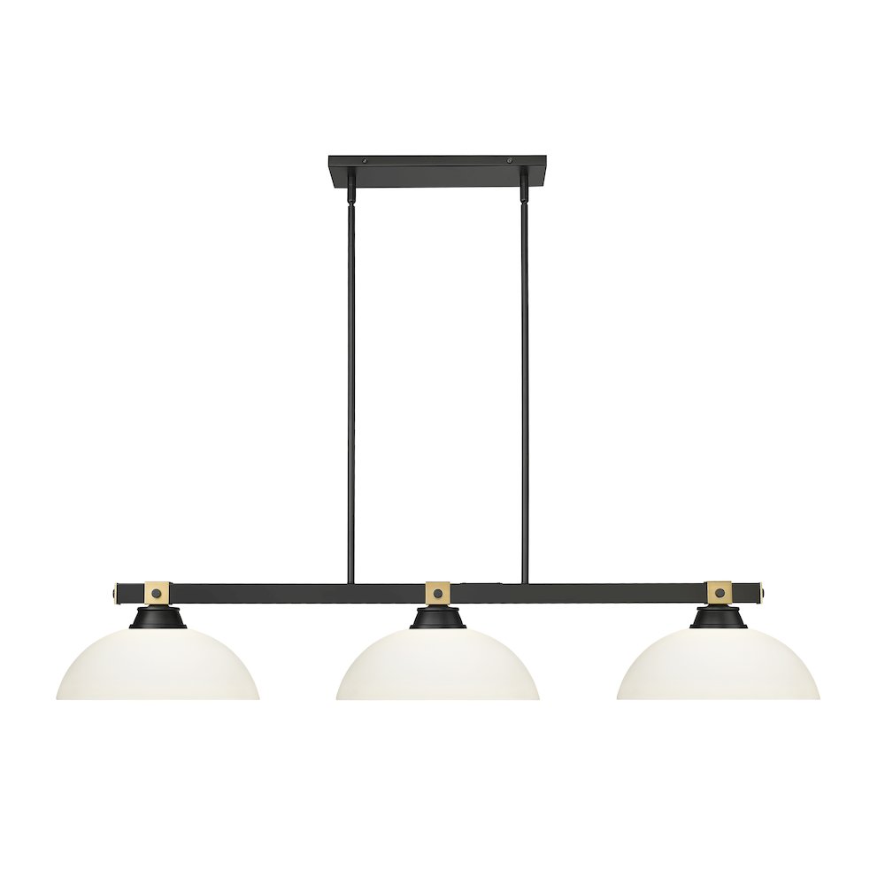 Z-Lite Bronte 3 Light Billiard, Steel Frame, Matte Opal Shade Color. Picture 2