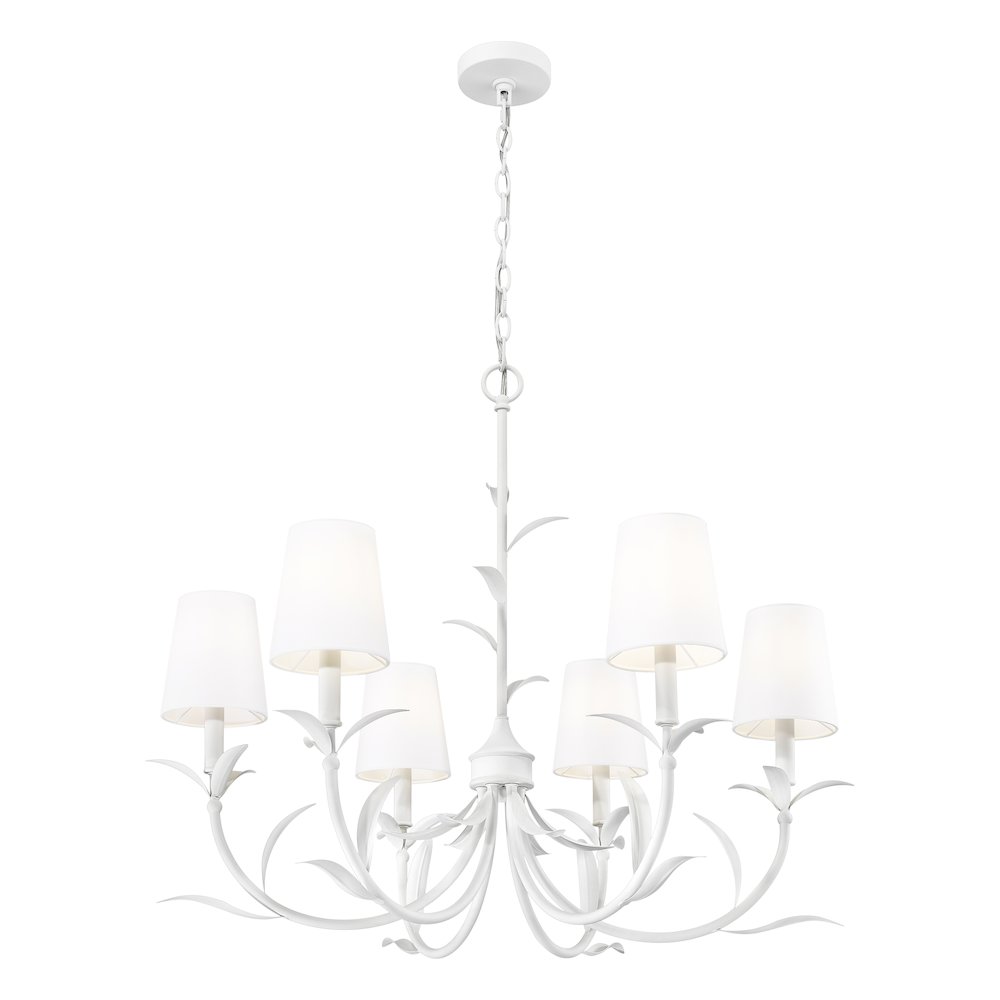 Z-Lite 6 Light Chandelier, Textured White. Picture 3