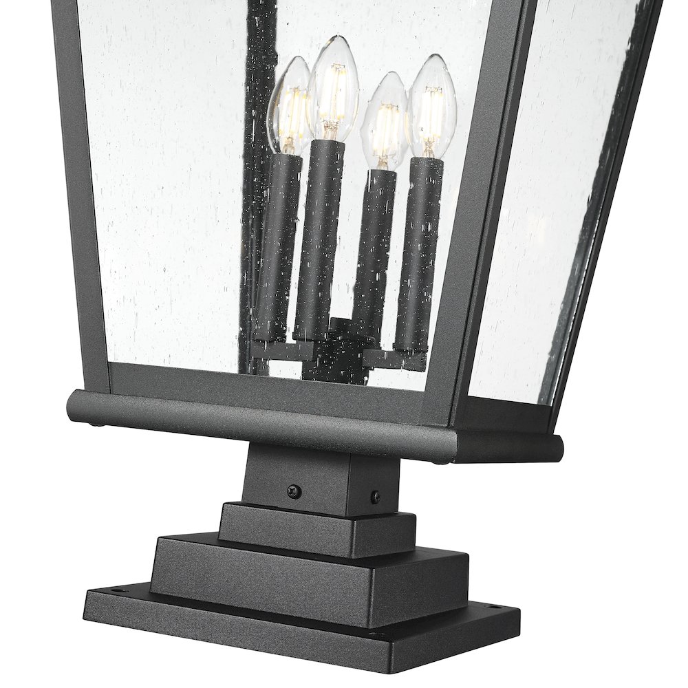 Z-Lite 4 Light Outdoor Pier Mounted Fixture, Sand Black. Picture 4