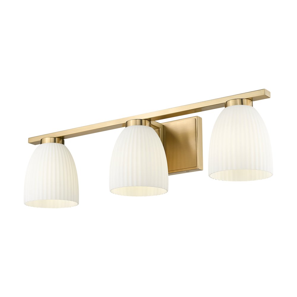 Z-Lite Naya 3 Light Vanity in Modern Gold color, Steel frame. Picture 3