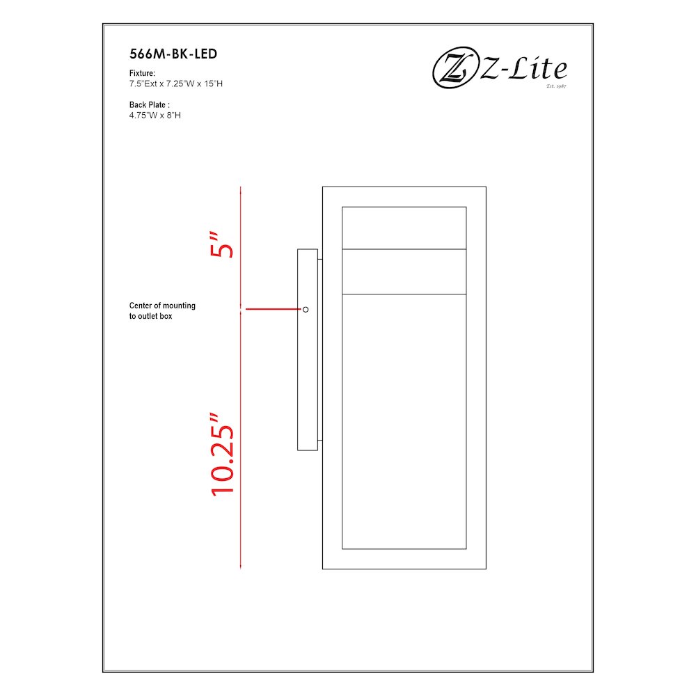 Z-Lite 1 Light Outdoor Wall Light. Picture 7