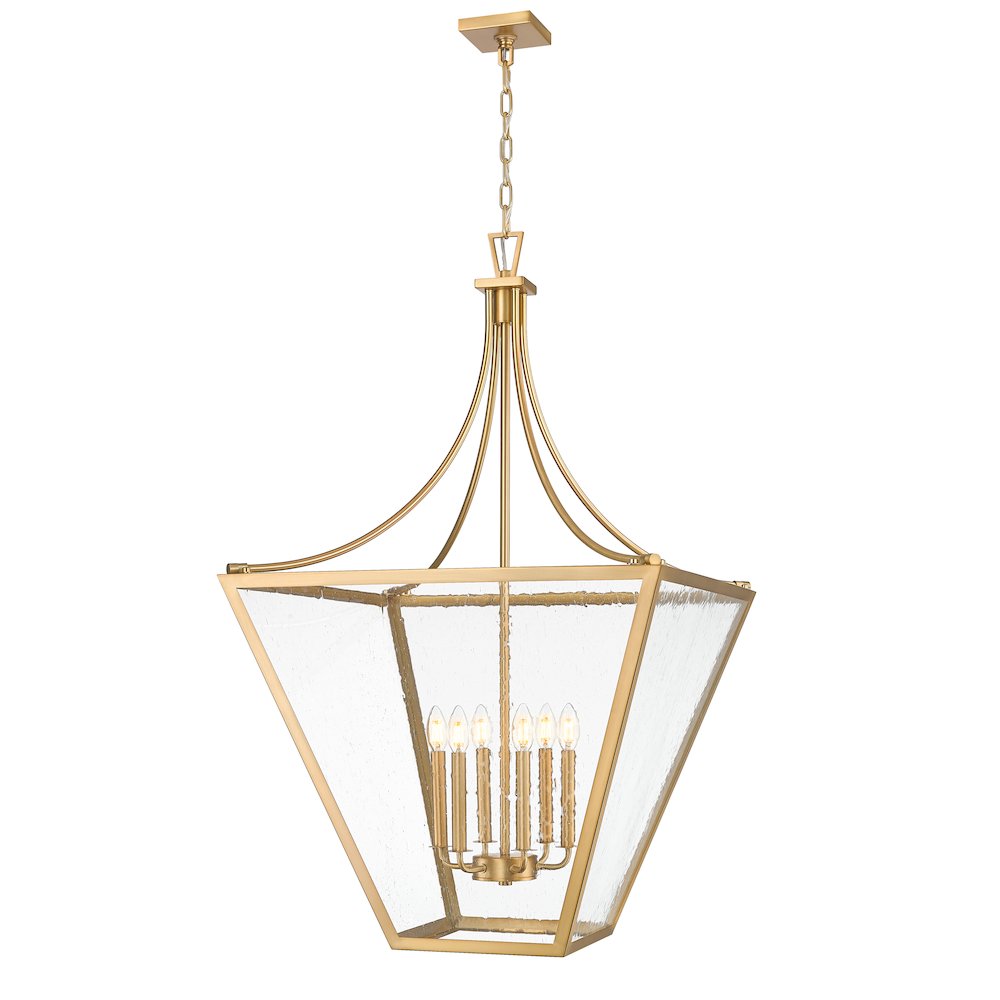 Z-Lite 6 Light Chandelier, Rubbed Brass. Picture 1