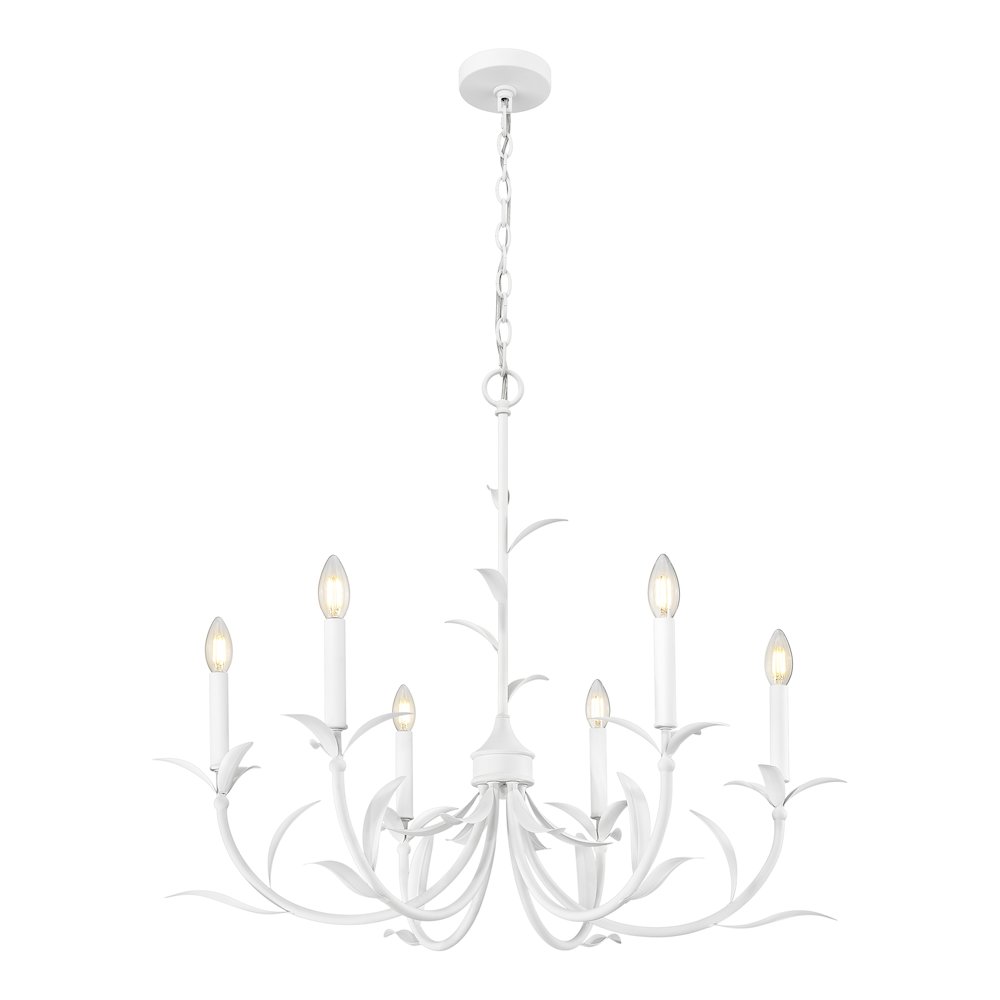 Z-Lite 6 Light Chandelier, Textured White. Picture 2