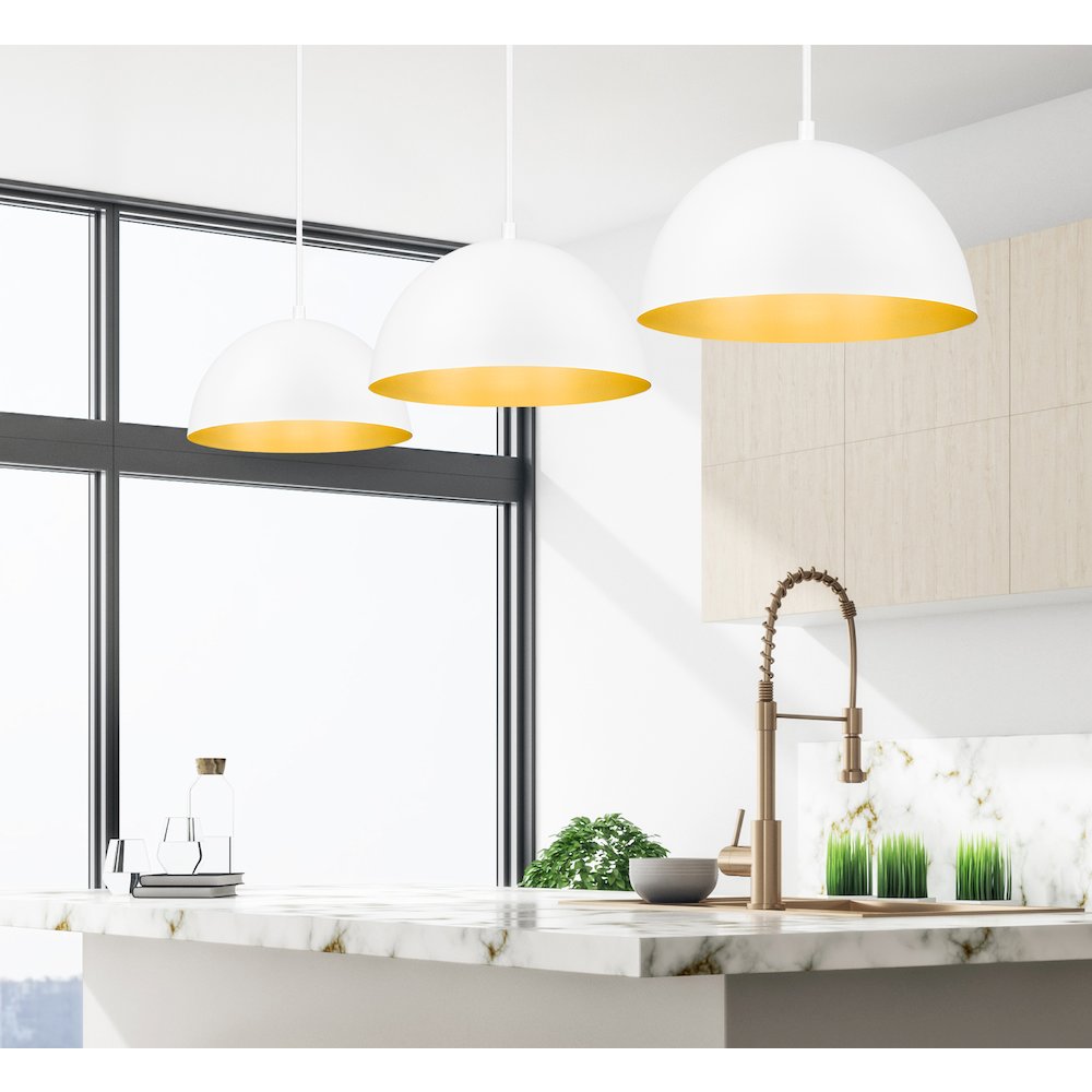 Z-Lite 1 Light Pendant, Matte White. Picture 6