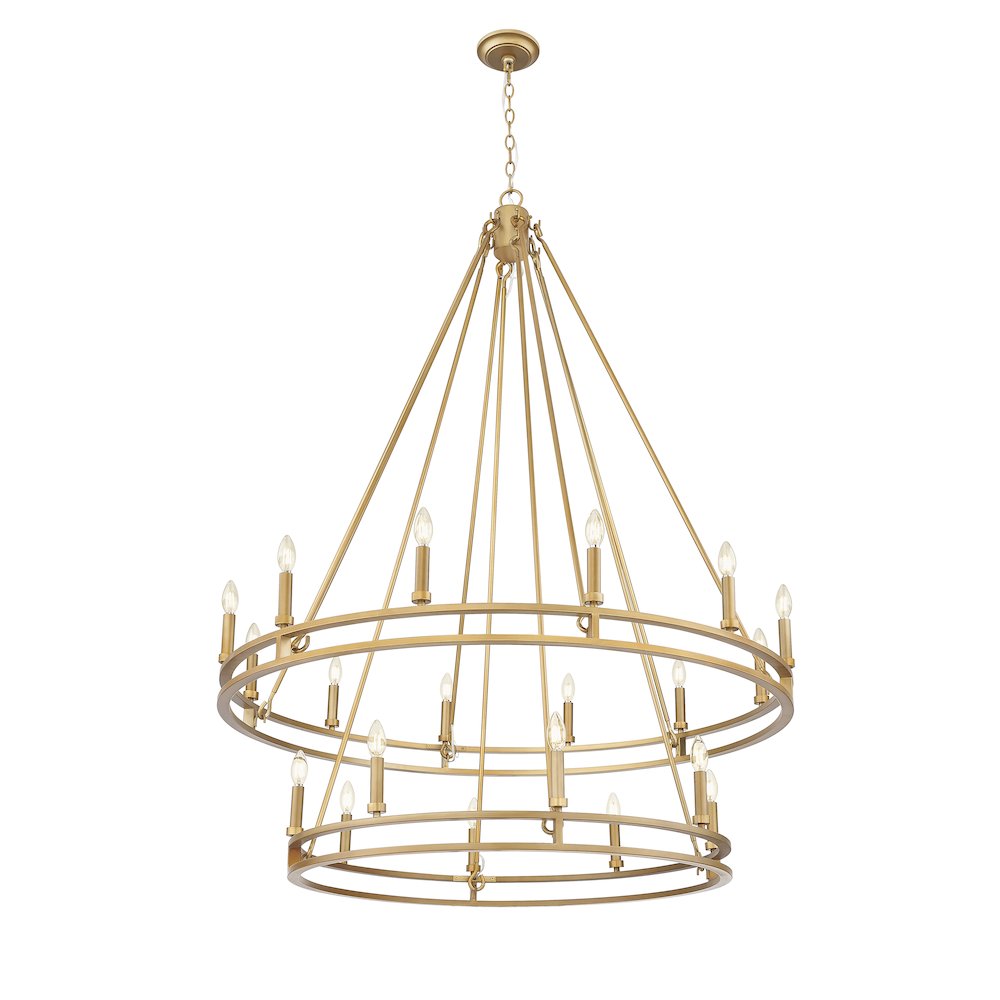 Z-Lite Dennison 20 Light Chandelier in Signature Brass color, Steel frame. Picture 3