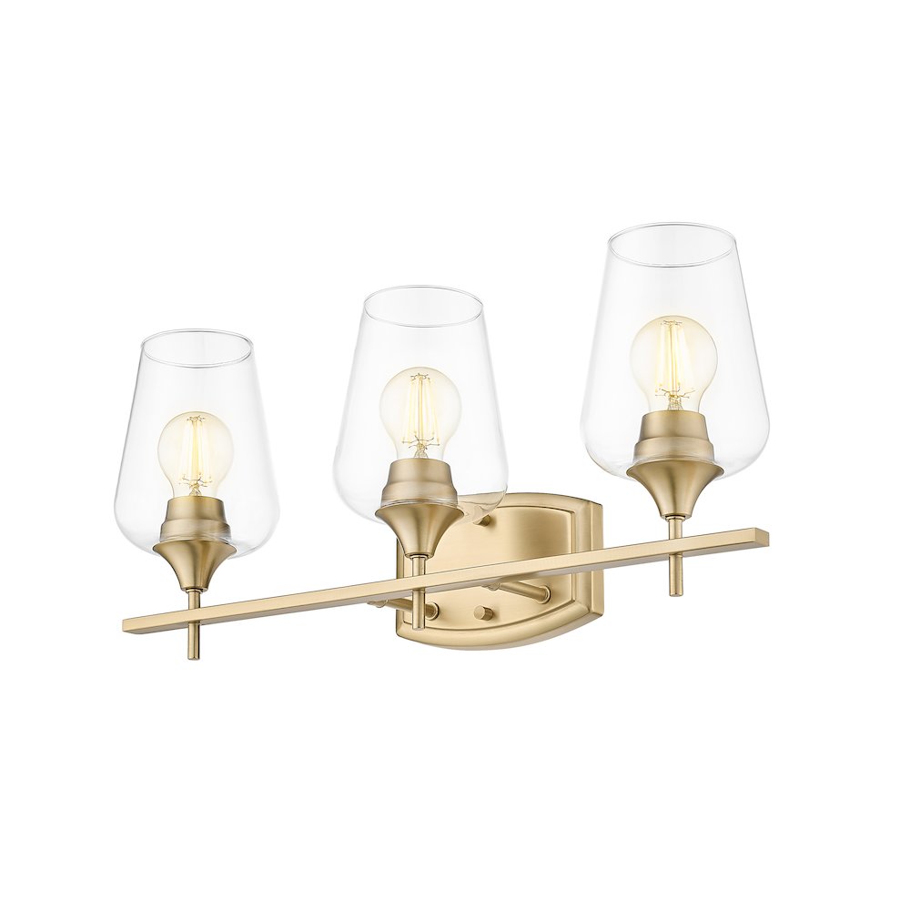 Z-Lite 3 Light Vanity, Burnished Brass. Picture 3