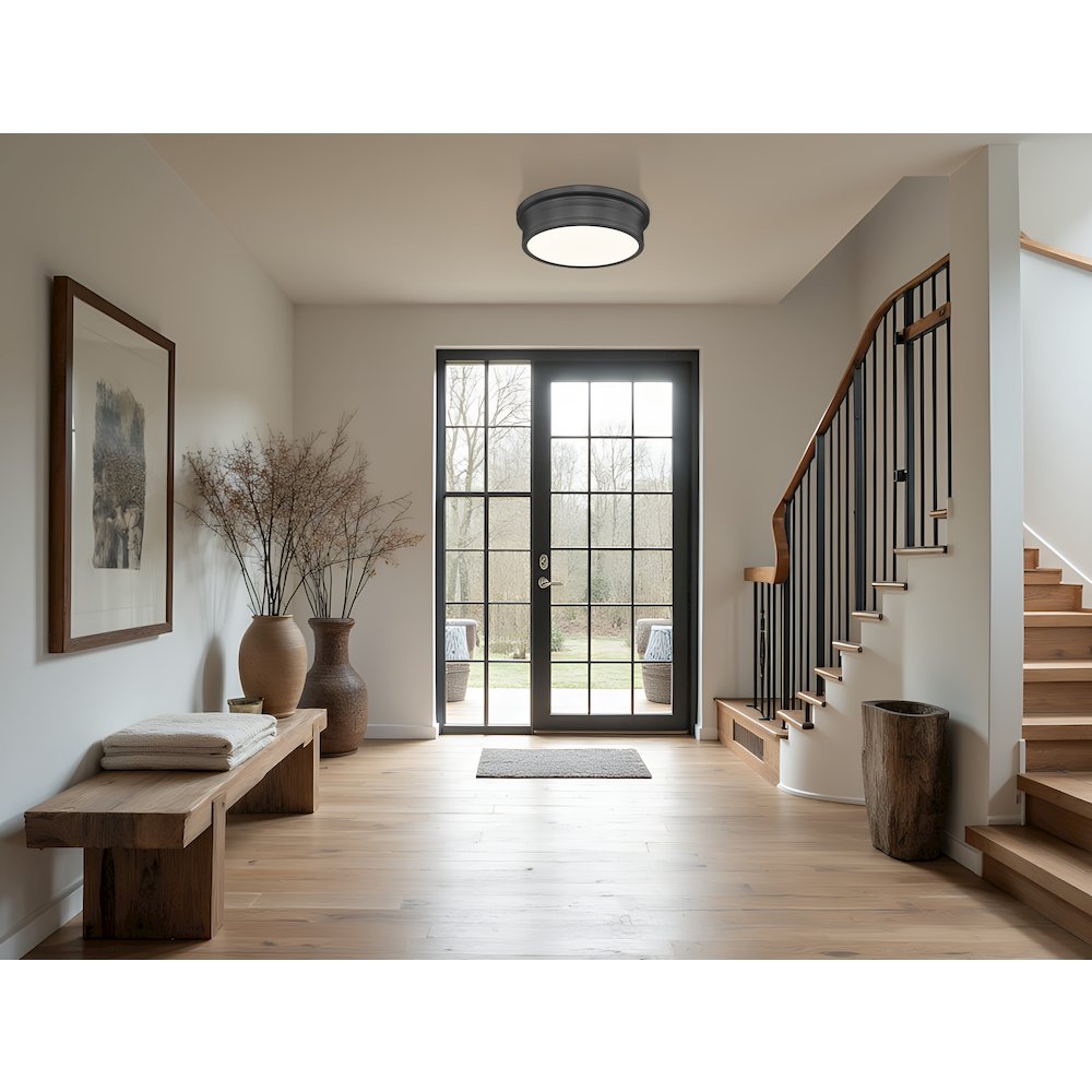 Z-Lite 1 Light Flush Mount, Matte Black. Picture 6