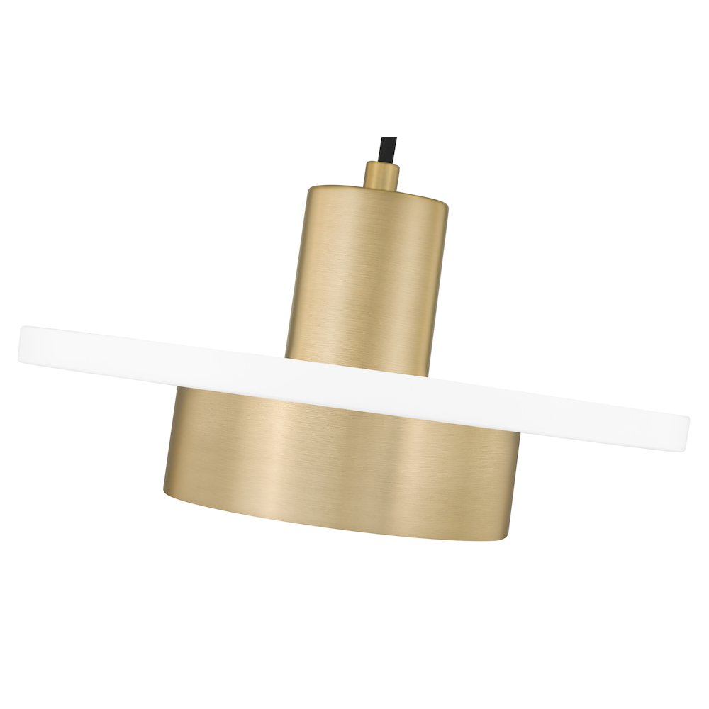 Z-Lite 1 Light Pendant, Matte White + Modern Gold. Picture 4