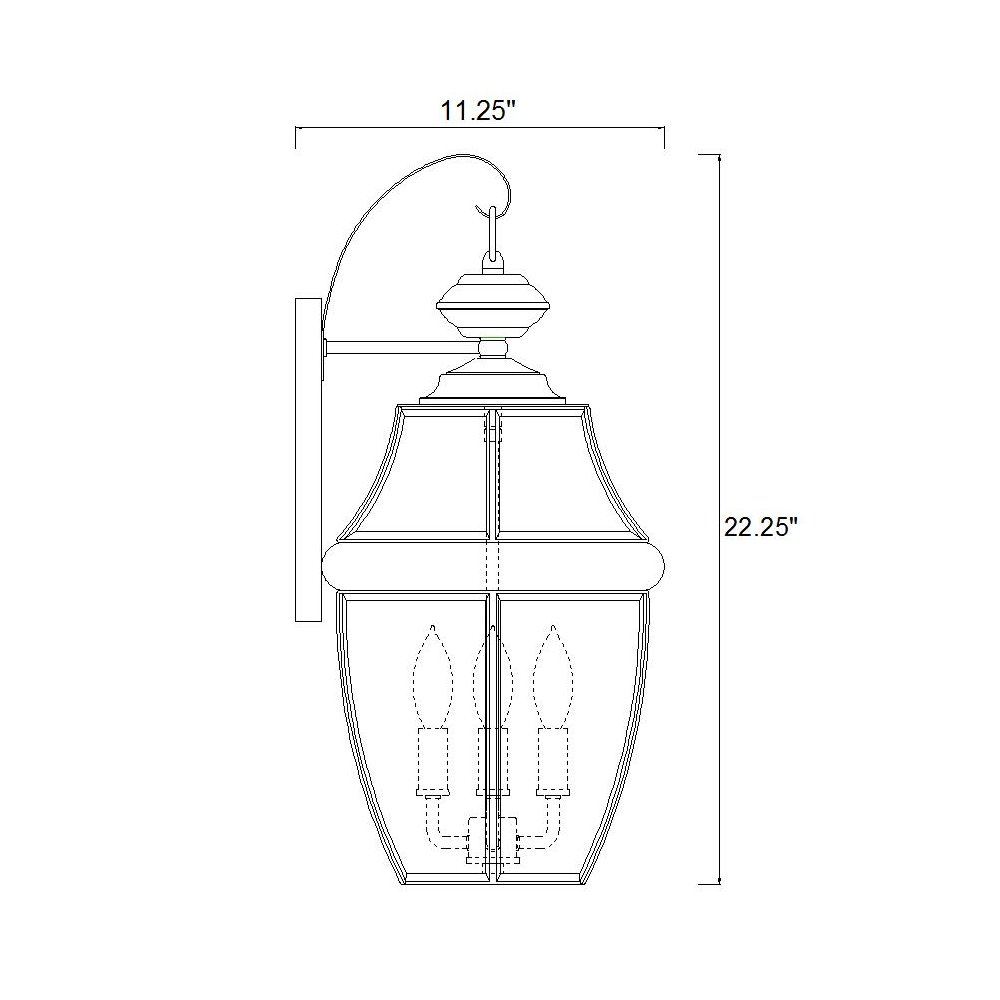 Z-Lite 3 Light Outdoor Wall Light. Picture 8