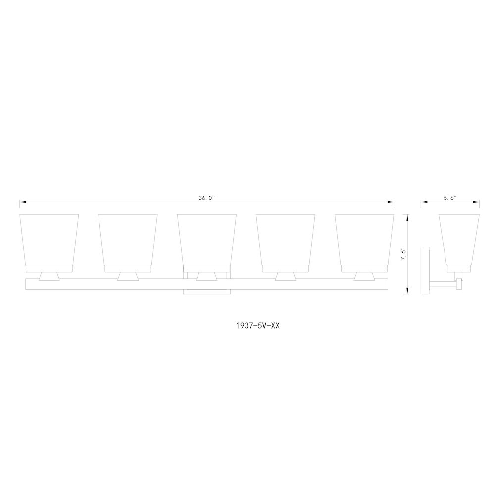 Z-Lite 5 Light Vanity. Picture 8