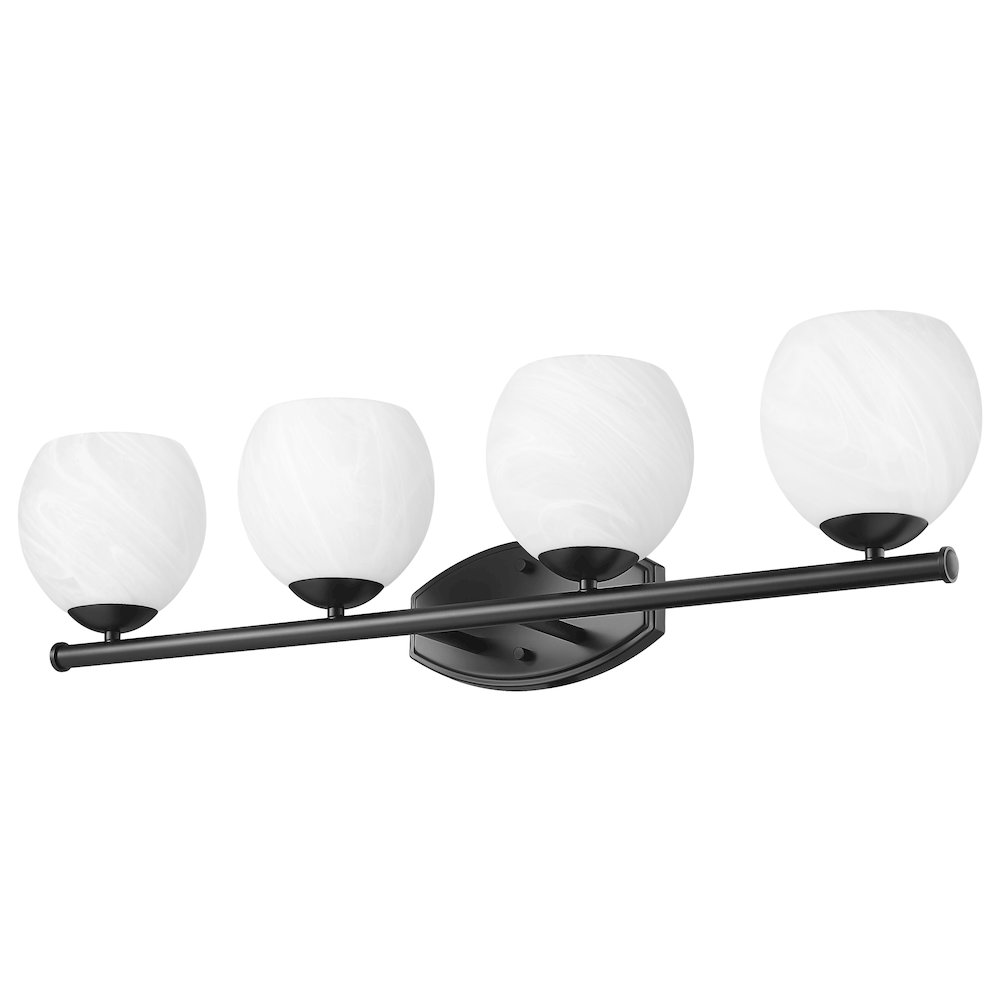 Z-Lite 4 Light Vanity, Matte Black. Picture 7