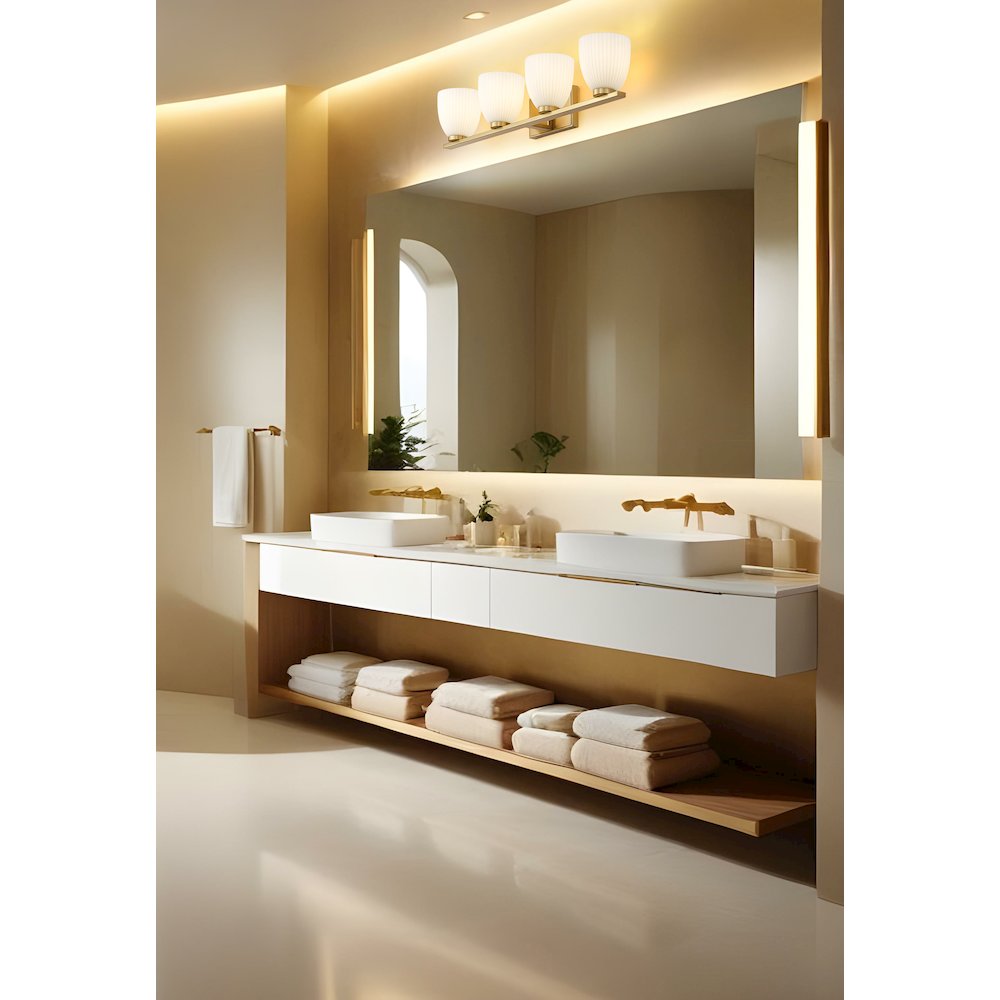 Z-Lite Naya 4 Light Vanity in Modern Gold color, Steel frame. Picture 6