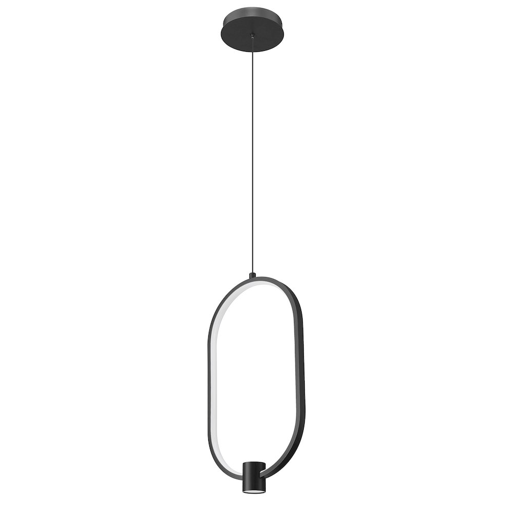 Z-Lite 1 Light Pendant, Matte Black. Picture 7