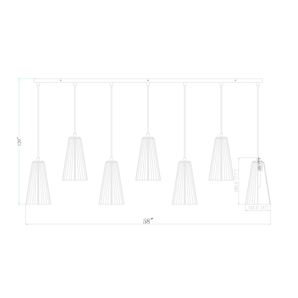 Z-Lite 7 Light Linear Chandelier. Picture 8