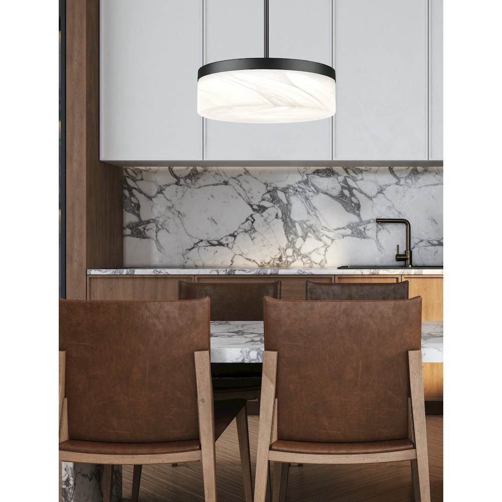 Z-Lite 1 Light Pendant, Matte Black. Picture 5