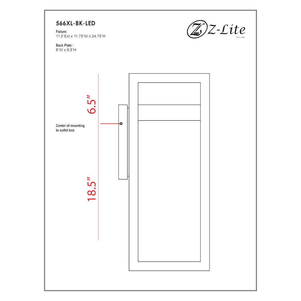 Z-Lite 1 Light Outdoor Wall Light. Picture 9