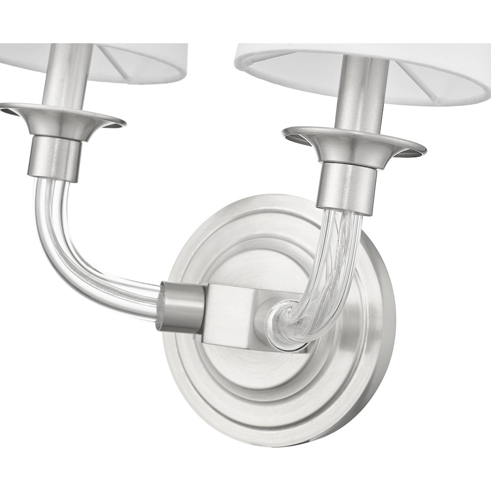 Z-Lite Katerina 2 Light Wall Sconce in Brushed Nickel Frame Finish. Picture 4