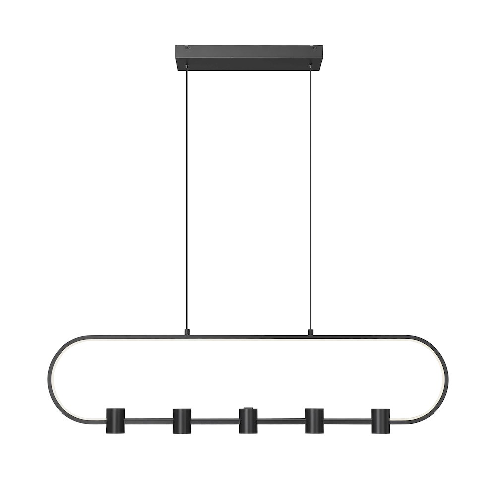 Z-Lite 5 Light Linear Chandelier, Matte Black. Picture 2