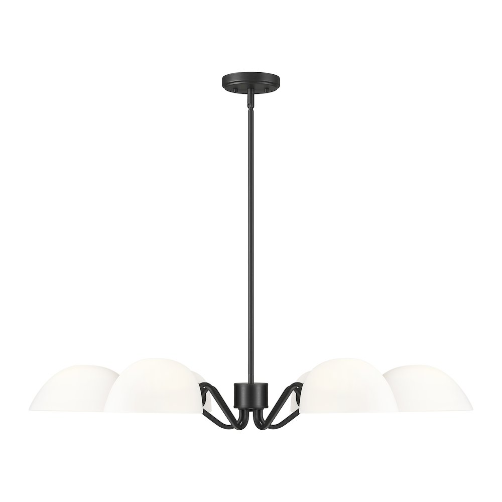 Z-Lite 6 Light Chandelier, Matte Black. Picture 2