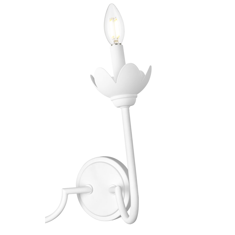 Z-Lite Allistair 2 Light Wall Sconce in Textured White color, Steel frame. Picture 4
