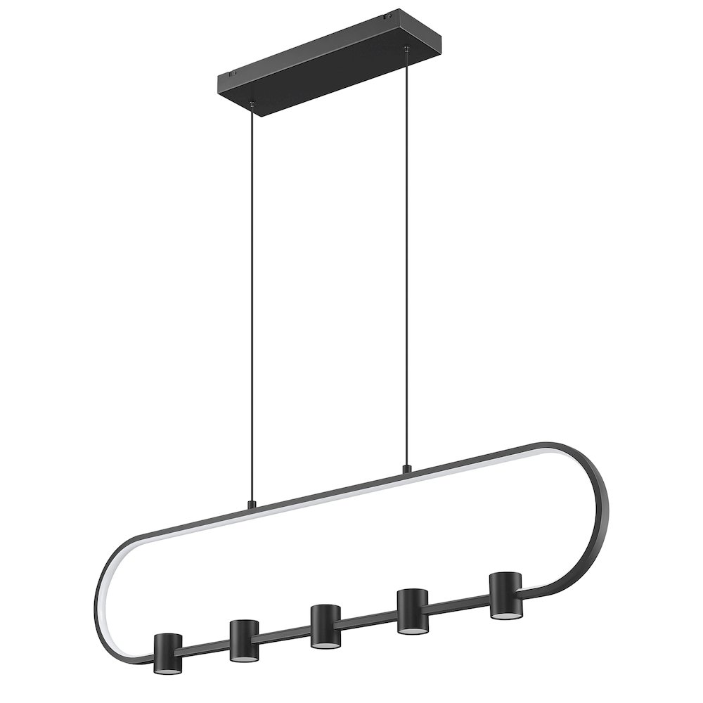 Z-Lite 5 Light Linear Chandelier, Matte Black. Picture 7