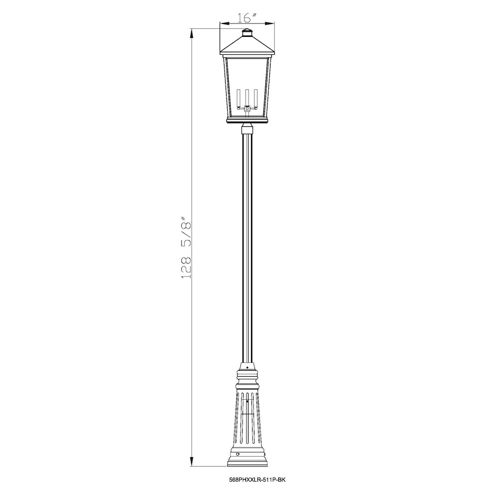 Z-Lite Beacon 4 Light Outdoor Post Mounted Fixture, Black. Picture 8