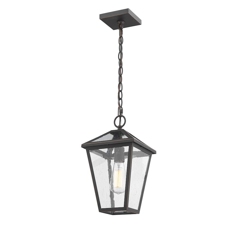 Z-Lite Talbot 1 Light Outdoor Chain Mount Ceiling Fixture, Oil Rubbed Bronze. Picture 2
