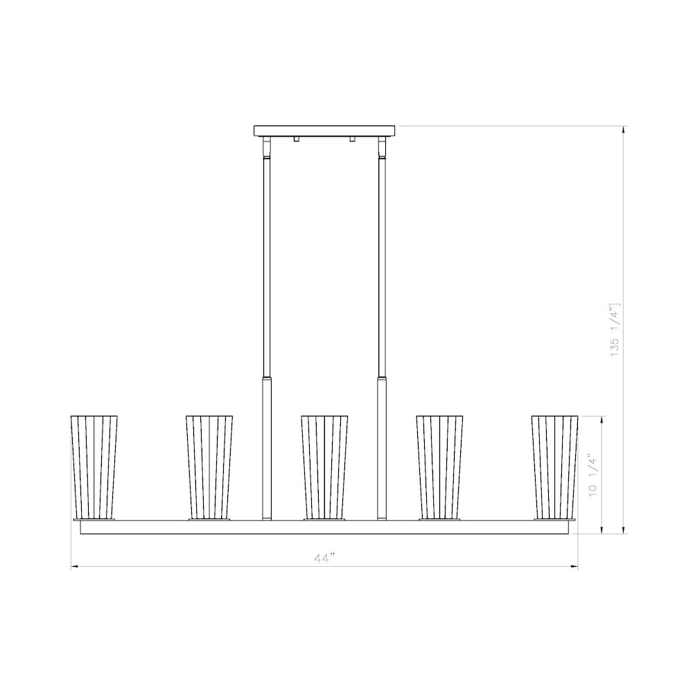 Z-Lite 5 Light Linear Chandelier. Picture 8