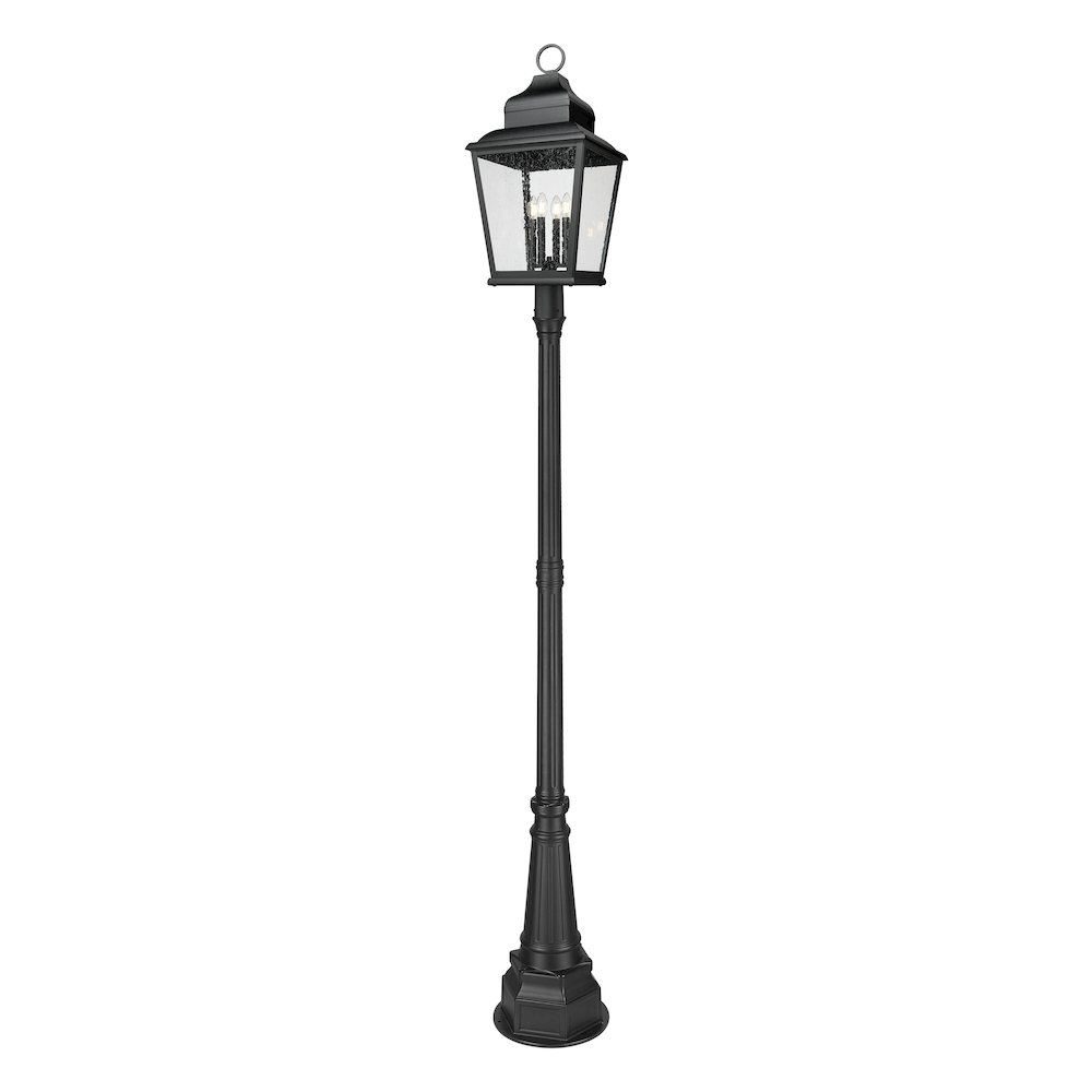 Z-Lite 4 Light Outdoor Post Mounted Fixture, Sand Black. Picture 1