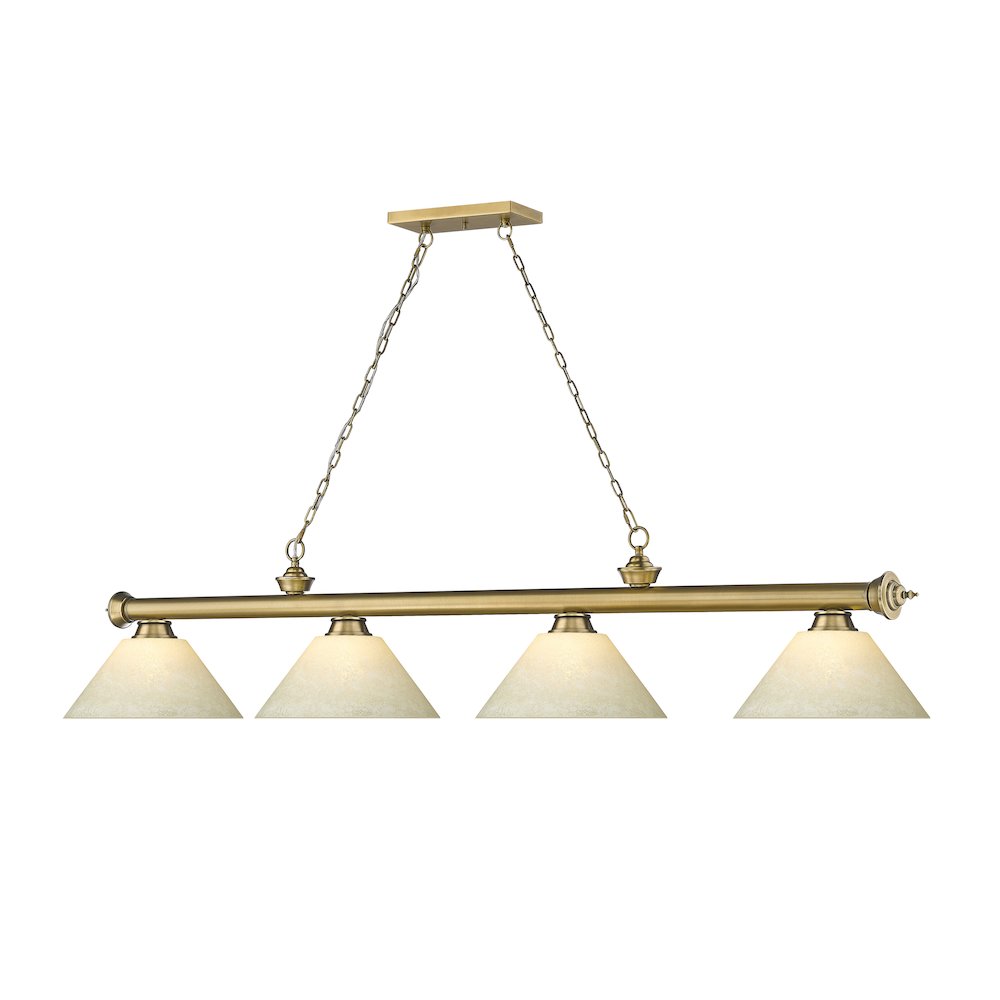 Z-Lite Cordon 4 Light Billiard, Steel Frame, Golden Mottle Shade Color. Picture 3