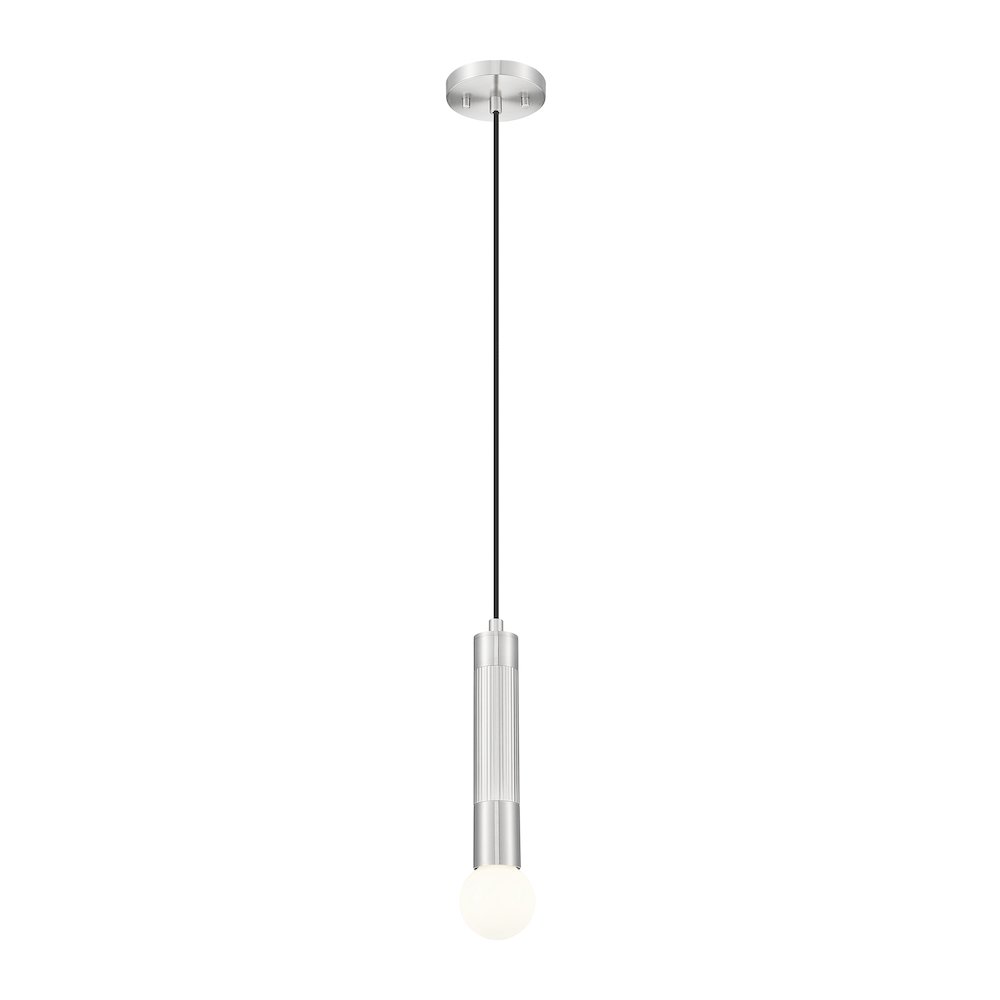 Z-Lite Stari 1 Light Pendant in Brushed Nickel color, Steel frame. Picture 2
