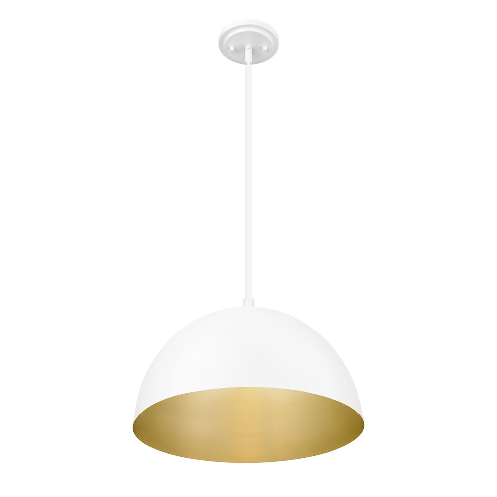 Z-Lite 1 Light Pendant, Matte White. Picture 2