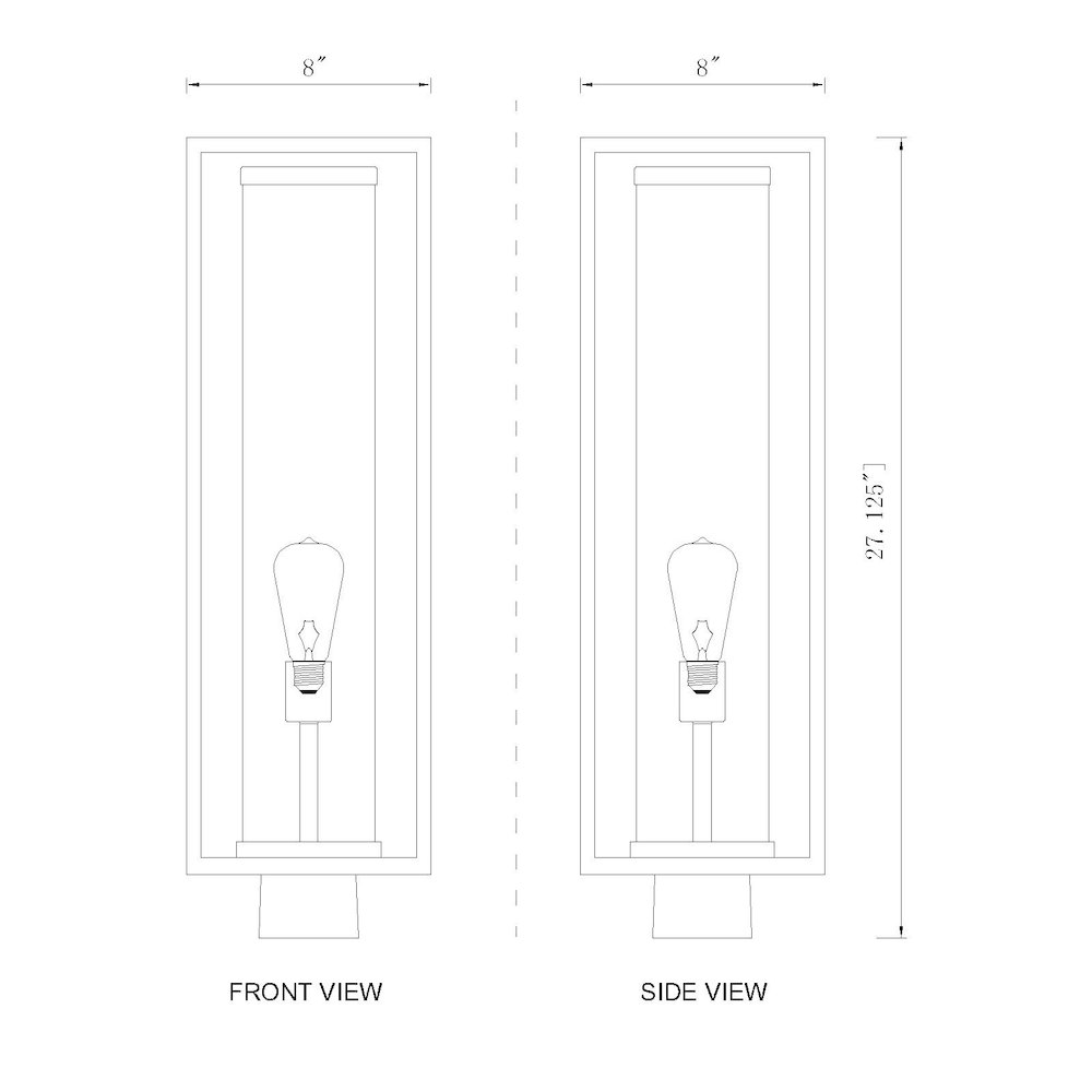 Z-Lite 1 Light Outdoor Post Mount Fixture. Picture 6