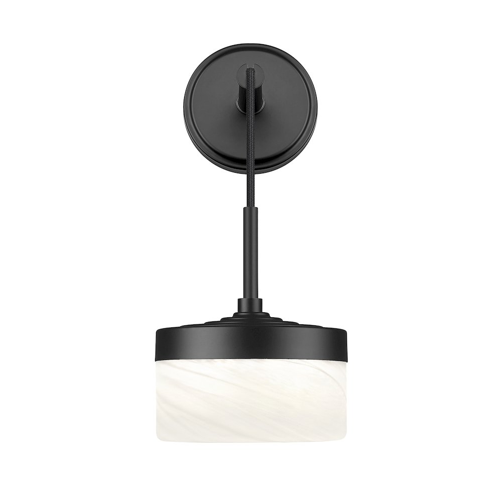Z-Lite 1 Light Wall Sconce, Matte Black. Picture 2