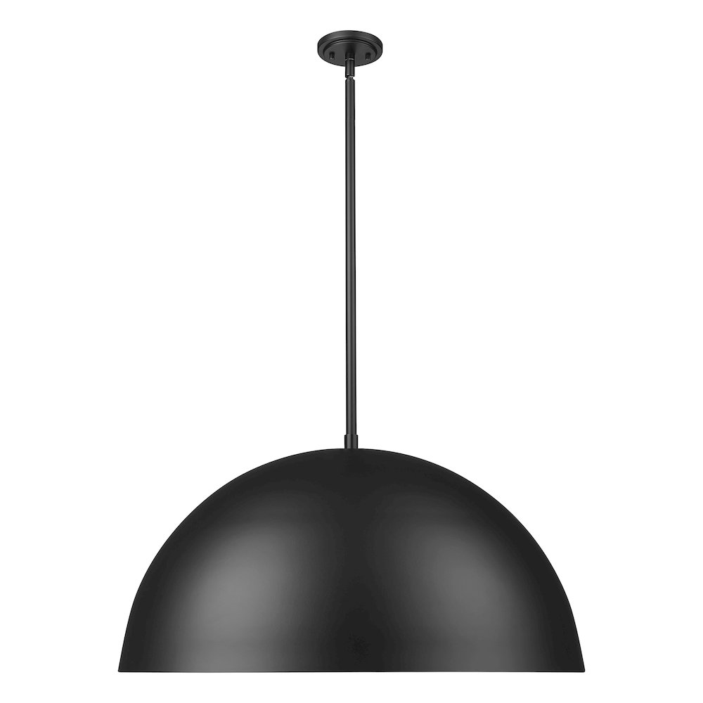 Z-Lite 3 Light Pendant, Matte Black. Picture 1