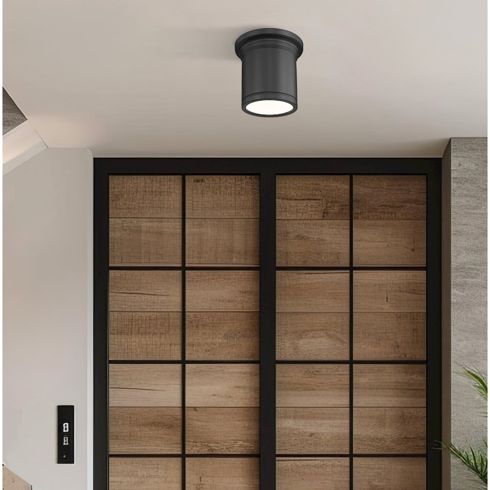 Z-Lite 1 Light Flush Mount, Matte Black. Picture 5