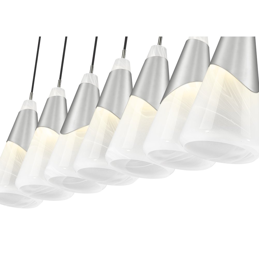 Z-Lite Aimie 7 Light Linear Chandelier, Brushed Nickel. Picture 4
