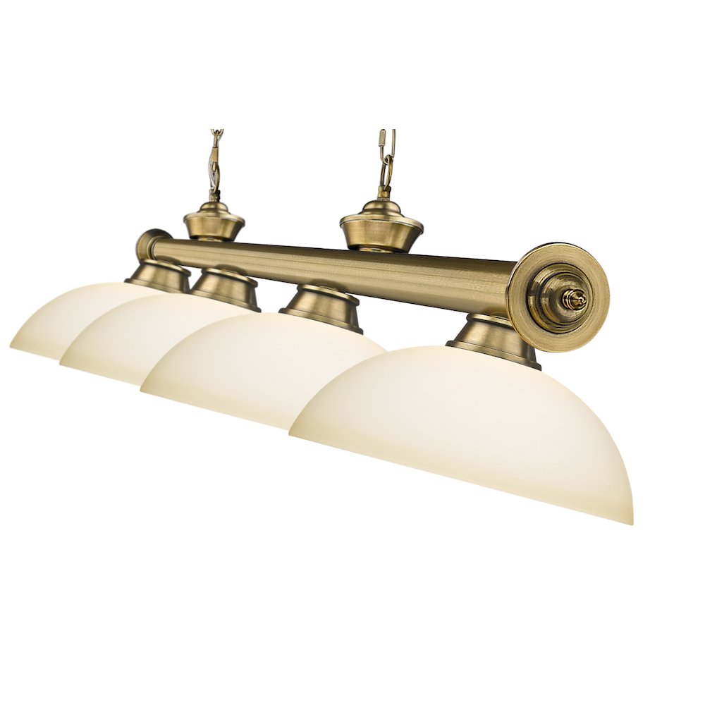 Z-Lite Cordon 4 Light Billiard, Steel Frame, Matte Opal Shade Color. Picture 4