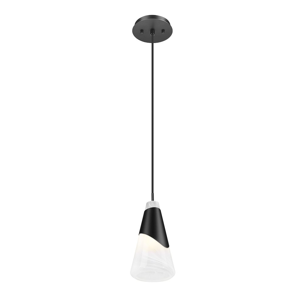Z-Lite Aimie 1 Light Pendant, Matte Black. Picture 3