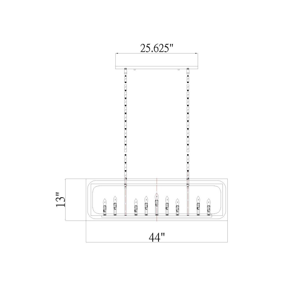 Z-Lite 9 Light Linear Chandelier. Picture 8