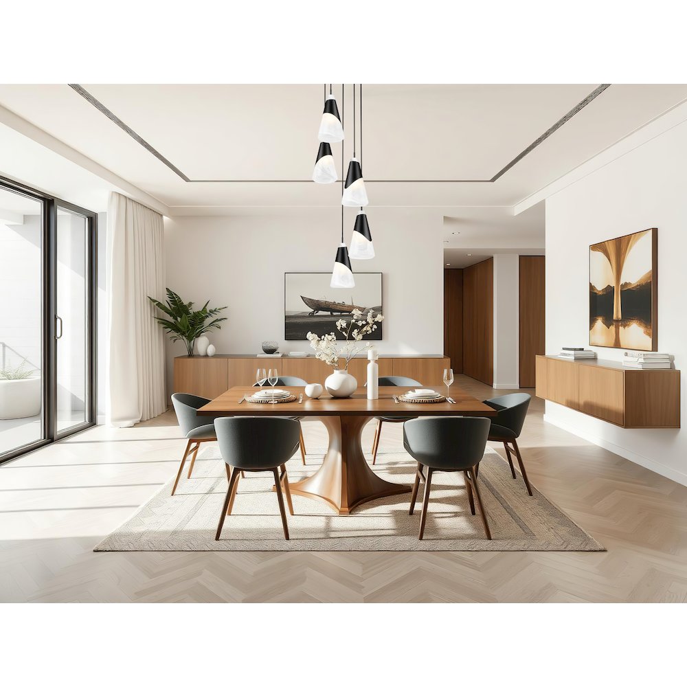 Z-Lite Aimie 5 Light Chandelier, Matte Black. Picture 7