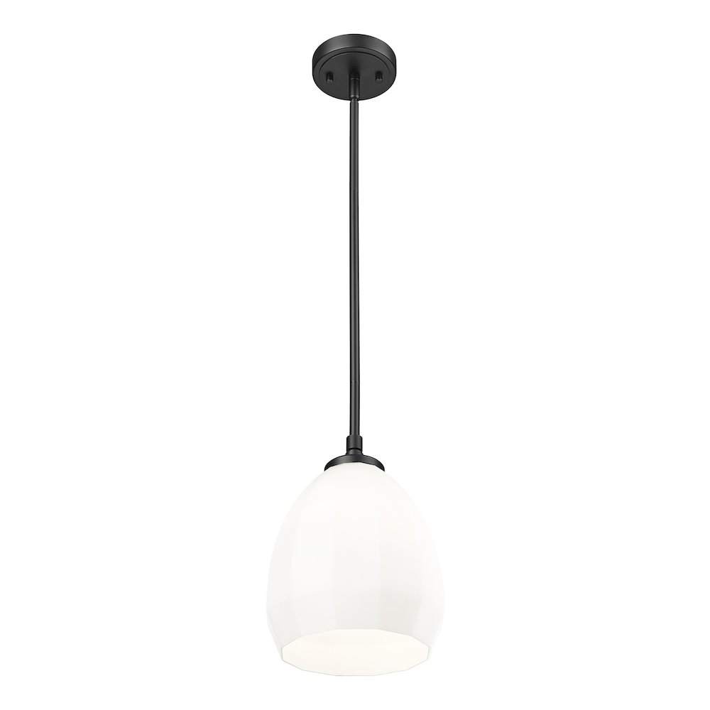 Z-Lite Oren 1 Light Pendant in Matte Black color, Steel frame. Picture 2