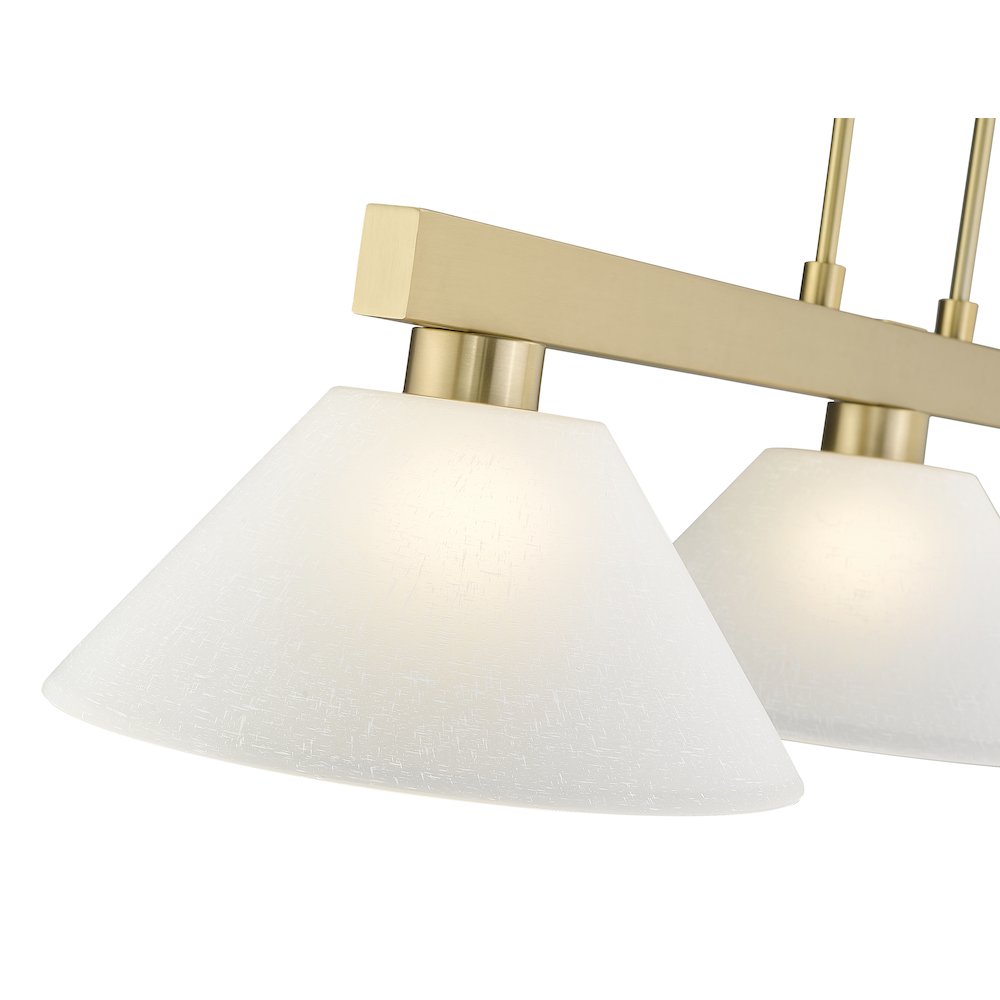 Z-Lite Cobalt 3 Light Billiard, Steel Frame, White Linen Shade Color. Picture 4