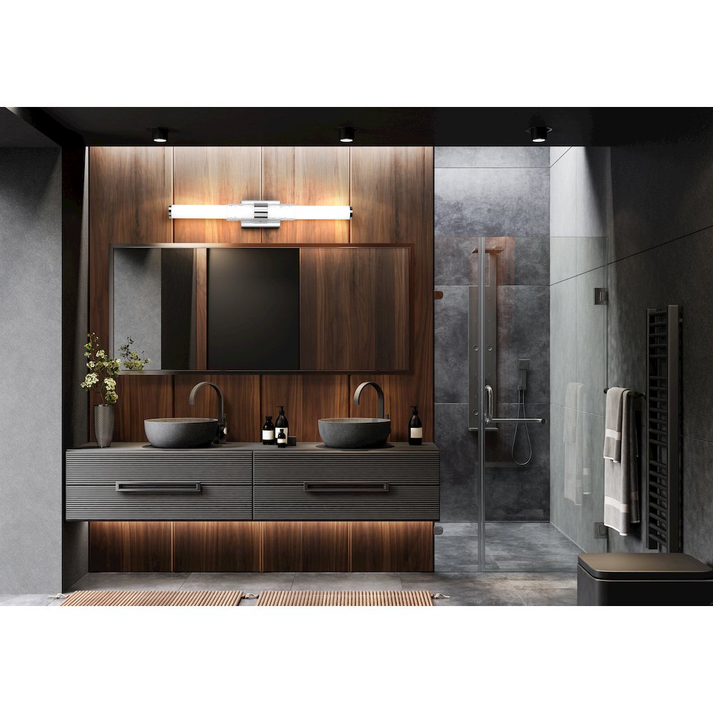 Z-Lite Egon 1 Light Vanity in Chrome color, Steel frame. Picture 6